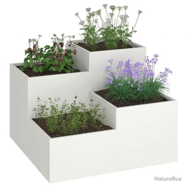 Jardinier 80x80x60 cm Acier Blanc