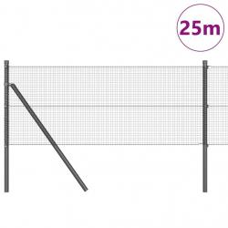 Ensemble de Poteaux de Clôture Ensemble de 2 Gris Plastique, Métal