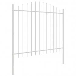 Clôture de jardin blanche avec un sommet en arc, 3,4 m x 1,25 m - En acier