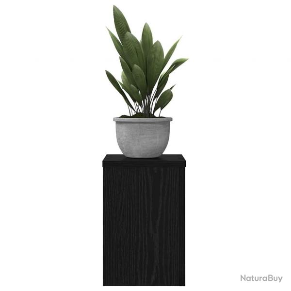 Supports de plantes 2 pcs en chne noir 20x20x30 cm en bois technique