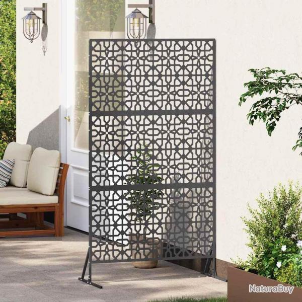 cran de confidentialit noir 100x50x180 cm en acier.