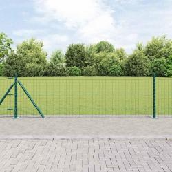 Clôture Euro avec 13 poteaux à emboîter, 0.4x25m, en acier galvanisé.