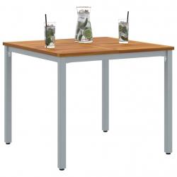 Table de jardin 90 x 90 x 75 cm en bois d'acacia massif et métal