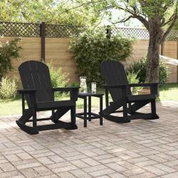 Chaises Berçantes Adirondack 2 pcs Noir 73,5 x 92 x 90 cm HDPE