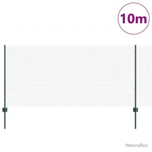 Kit de clture en fil de fer Set de 2 Vert Mtal, Plastique