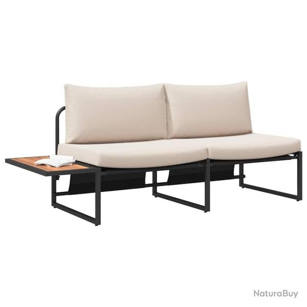 Canap jardin 2 places avec coussins taupe