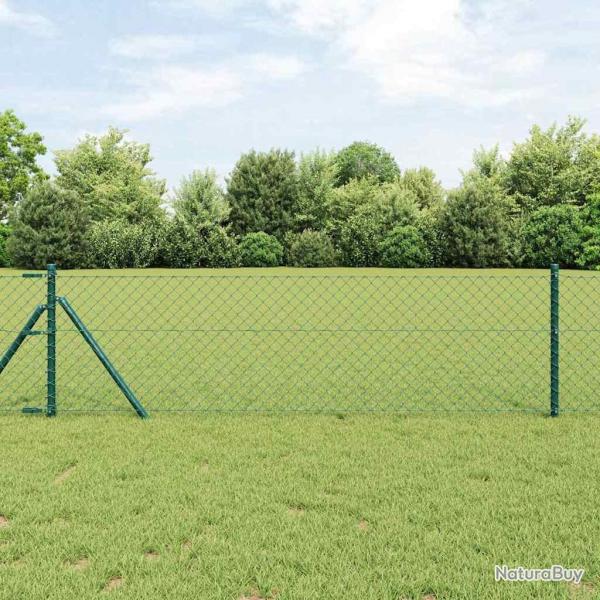 Clture Vert 25 x 0.6 m Mtal avec revtement en PVC