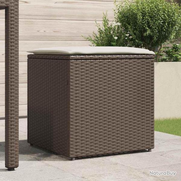Coffre de Rangement Extrieur Brun et Crme Rotin Moyen Rangement