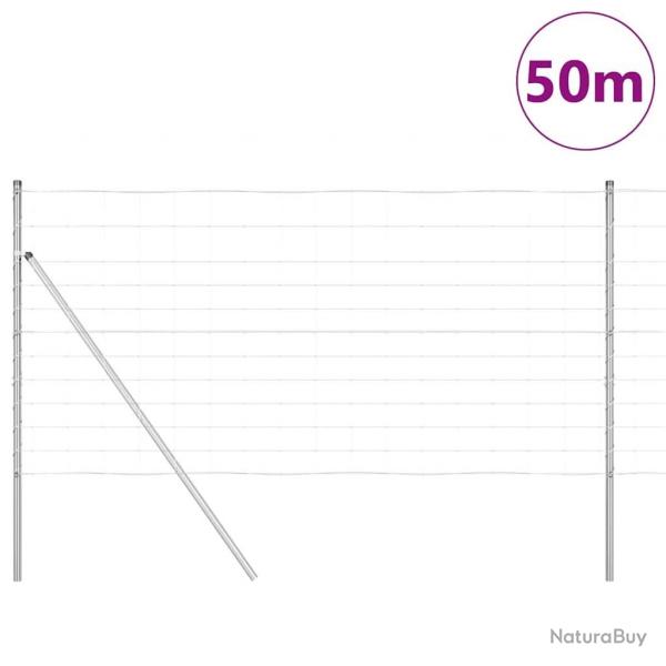 Clture de champ 1,2 x 50 m en acier galvanis