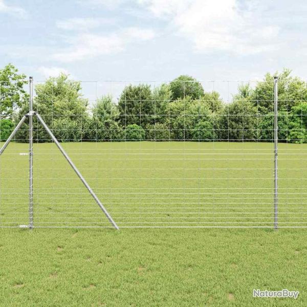 Clture de jardin 1,5 x 10 m en acier galvanis