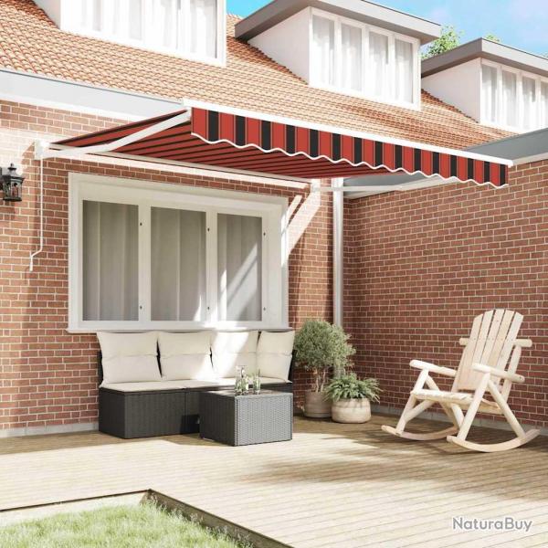 Auvent manuel rtractable orange et marron 350 x 250 cm