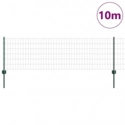 Clôture Euro avec 5 poteaux en U Verte 0.6x10 m Acier