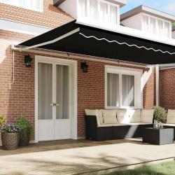 Tissu de Remplacement pour Auvent pour cadre de 5x3 m Noir