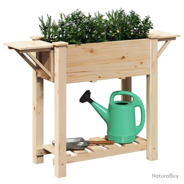 Jardinire avec tagres 111x37x76 cm en bois massif de sapin