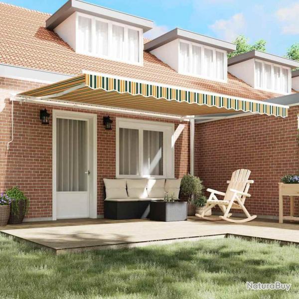 Tissu de remplacement de store pour cadre de 4.5x3 m vert et jaune