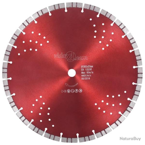 Disque de coupe diamant avec turbo et trous Acier 350 mm