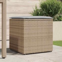 Coffre de rangement extérieur Beige Rattan synthétique Moyen