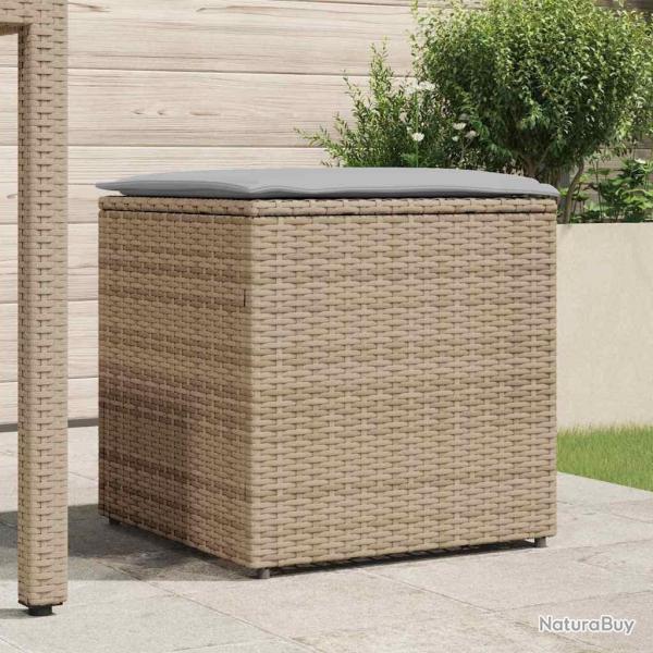Coffre de rangement extrieur Beige Rattan synthtique Moyen