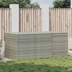 Boîte de rangement de jardin résine tressée 180x90x70 cm gris