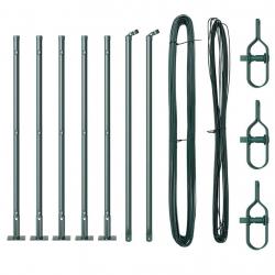 Ensemble de poteaux de clôture 7 pcs Vert Ø32mm 110 cm