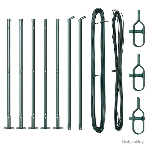 Ensemble de poteaux de clture 7 pcs Vert 32mm 110 cm