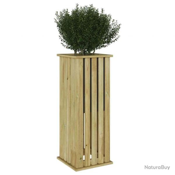 Jardinier avec doublure 33 x 33 x 85 cm, en pin imprgn.