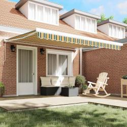 Tissu de remplacement pour auvent pour cadre de 4x3 m Vert et Jaune