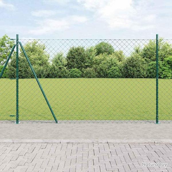 Jeu de Poteaux de Clture Argent 25 x 1,4 m Acier galvanis