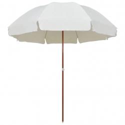 Parasol de jardin avec mât en acier 300 cm sable