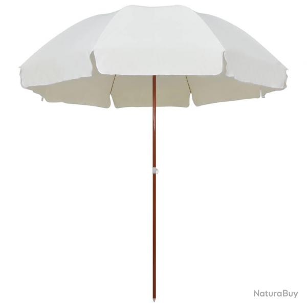Parasol de jardin avec mt en acier 300 cm sable