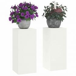 Supports de Plantes d'Extérieur set de 2 blancs, 24x24x55 cm, Acier