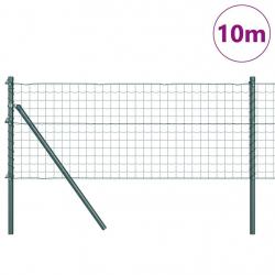 Clôture Euro avec 7 poteaux 0,6 x 10 m en acier galvanisé vert