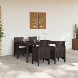 Ensemble de Salle à Manger de Jardin 5 pcs Marron