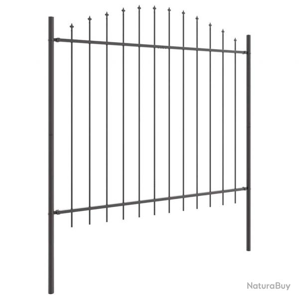 Clture de jardin gris avec arc, 1,7x1,5 m en acier