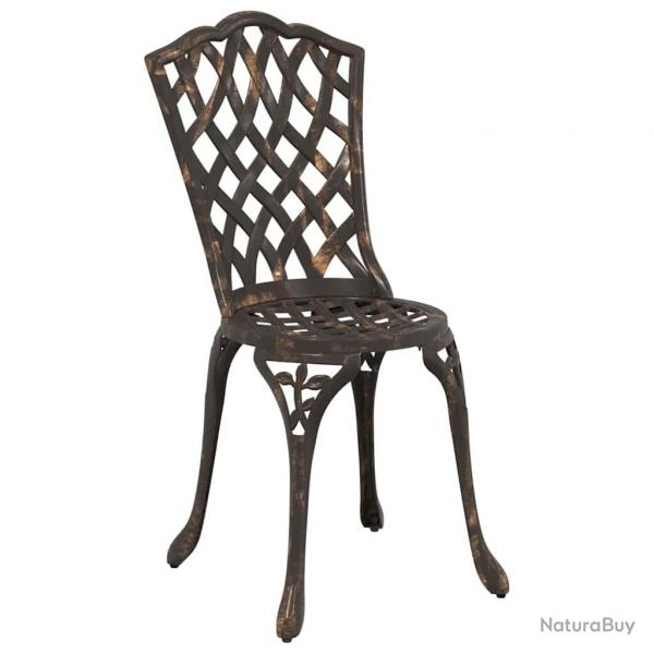 Chaises de jardin 2 pcs en alu bronze