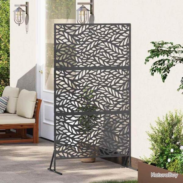 cran de intimit noir 100x50x180 cm en acier
