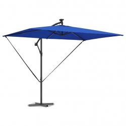 Parasol banane à mât déporté Bleu 294 x 200 x 254 cm