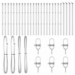 Poteaux de clôture 26 pcs Ø32 mm 120 cm en acier galvanisé