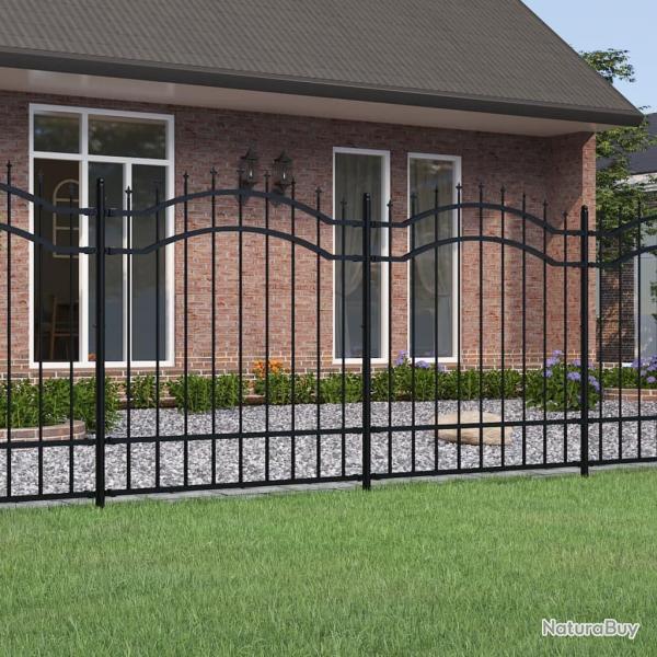Clture de jardin avec sommet de lance Noir 165 cm