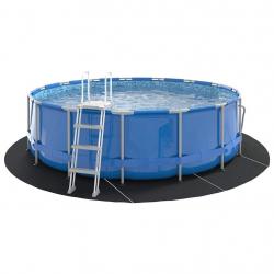 Tapis de sol de piscine noir, Ø 428 cm, rond, en tissu non tissé.