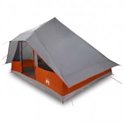 Tente familiale Tipi grise et orange étanche pour 10 personnes