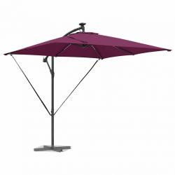 Parasol banane à mât déporté Rouge bordeaux 249 x 249 x 250 cm
