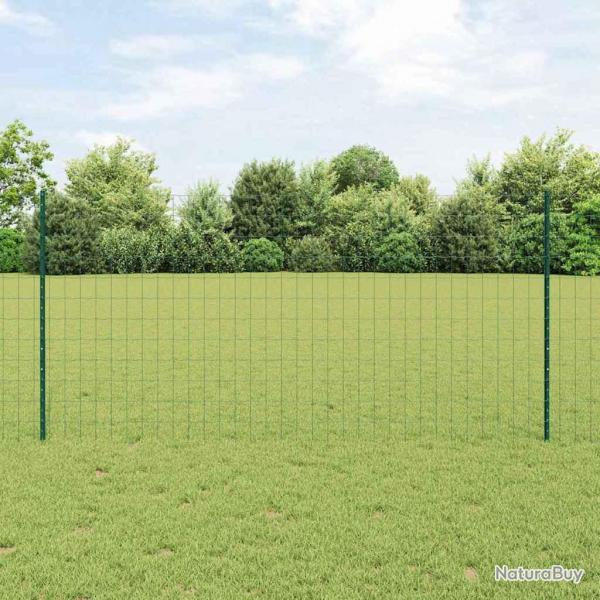 Clture Euro avec 11 poteaux U Vert 1,2x25 m Acier