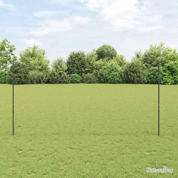 Set de clture de jardin Pack de 2 Gris Mtal 25 x 1.5 m