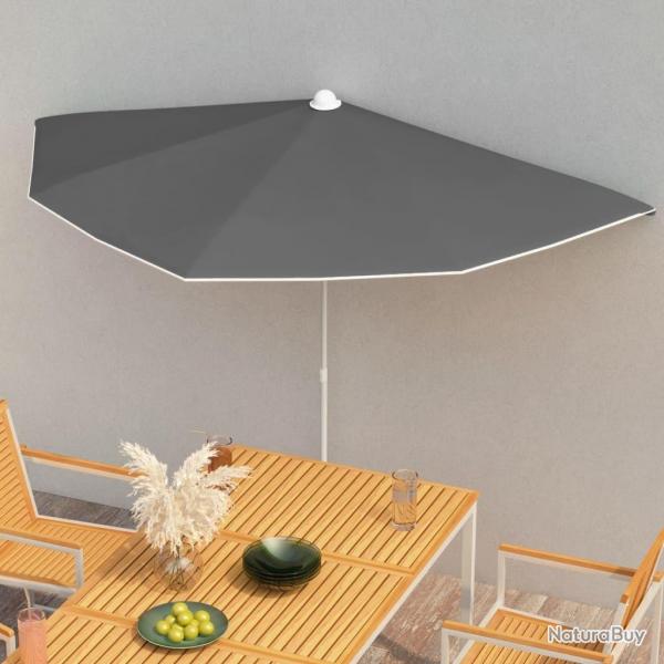 Demi-parasol de jardin avec mt 180x90 cm anthracite