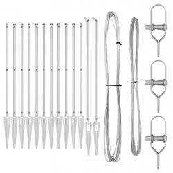 Poteaux de clôture 13 pcs Argent Ø32mm 160 cm Acier galvanisé