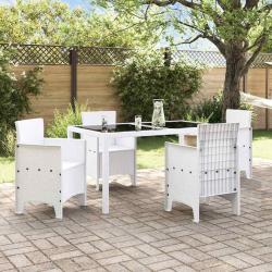 Chaises de jardin 4 pcs Blanc Standard Osier PE