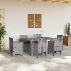 Table de jardin Gris clair 150x100x73 cm Rattan synthétique