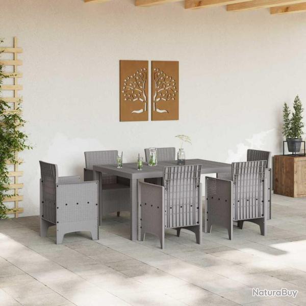 Table de jardin Gris clair 150x100x73 cm Rattan synthtique