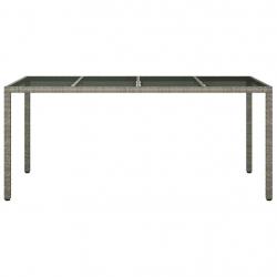 Table à Manger de Jardin Grise 190x90x75 cm Poly Rattan